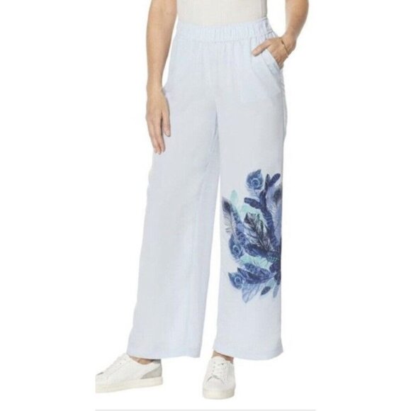 DG2 Diane Gilman Wide-Leg Soft Pant752-979 Chambray Medium - Picture 1 of 3